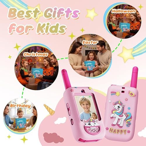 Kids Video Walkie Talkies, 2 Pack with Screen, Long Range Two Way Radio | Rechargeable Video Walkie Talkie Toys with 4 Voice Effects, Camping Hiking Birthday Gift for Boys Girls Age 3-12 thumbnail 8