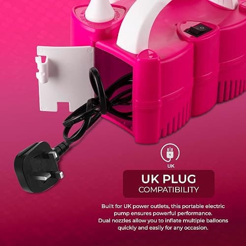 Scott 11 Electric Balloon Pump with Dual Nozzle, Portable Balloon Inflator 220v-240v 600w, Electric Air Pump for Birthdays, Parties, Wedding and Event Decorations thumbnail 7