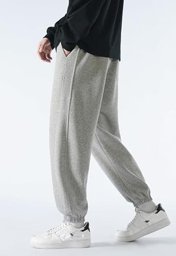 Wulasford Men's Lightweight Cotton Sweatpants with Pockets Drawstring Joggers Workout Pants for Lounge,Gym,Running thumbnail 7