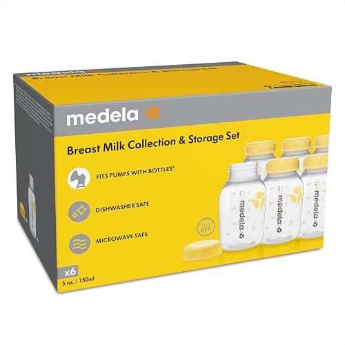 Medla Breast Milk Collection and Storage Bottles with Solid Lids - 6pk/5oz-150mL Breastmilk Container, Compatible with Medela Breast Pumps and Made Without BPA thumbnail 8