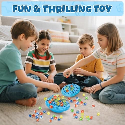 INKZOO Marble Balance Game, Wobble Marble Stacking Game for Kids 6+, Family Games for Kids and Adults with Built-in Storage, Marbles Board Game for 1-4 Players, Fun Birthday Party Games Toys thumbnail 3