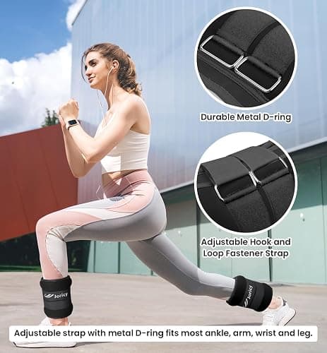Ankle Weights A Pair of 1/2/3/4/6/8/10/12/20 KG Wrist Leg Arm Weights for Women Men Kids Child with Adjustable Straps, Strength Weighted for Physical Therapy Running Walking Fitness Gym Workout thumbnail 3