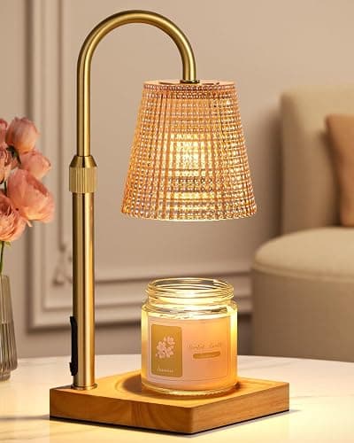 Amber Candle Warmer Lamp with Timer, House Warming Gifts New Home Decor | Dimmable & Adjustable Height, Electric Wax Warmer for Scented Wax Jar Candles,Birthday Gifts for Women Mom Sister - Image 1