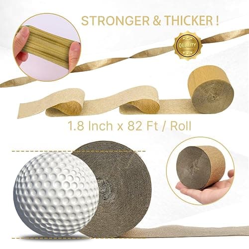 PartyWoo Gold Crepe Paper Streamers 4pcs 328ft Pack of Gold Crepe Paper for Wedding Birthday Baby Shower Engagement Anniversary New Year Eve Graduation Party Decorations(1.8 Inchx82 Ft/Roll) thumbnail 6