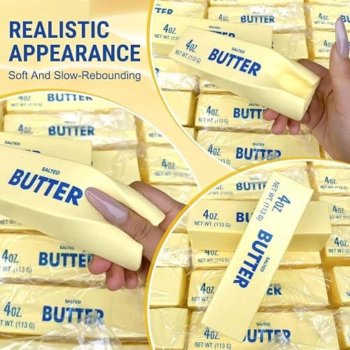 2pcs Slow Rising Dumpling Squishy Butter Squeeze Toys Pack, Soft and Stretchy Sensory Fidget Toys for Anxiety and Stress Relief, Party Favors (Yellow) thumbnail 3