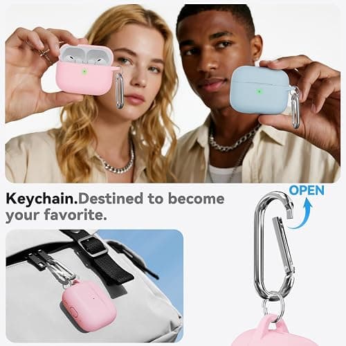 Inesore Compatible with AirPods Pro 3 Case with Cleaning Kit, Silicone Protective Case Cover for Apple Air Pods Pro 3rd (2025), Unisex Design - Pink thumbnail 6