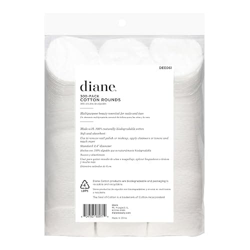 Diane Multi-Layer Cotton Rounds, 300 Count Bulk Pack, 100% Pure Cotton, Premium, Hypoallergenic, Biodegradable, Strong and Durable Makeup and Nail Polish Removal Wipes thumbnail 6