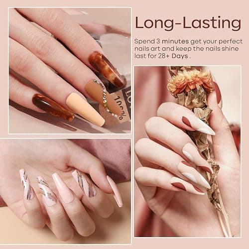 modelones Gel Nail Polish Kit -6 Colors Fall Winter Nude Pink Gel Polish Set Skin Tones Neutral Brown Soak Off Gel Nail Kit Manicure DIY Nail Art Salon Home Gift thumbnail 4