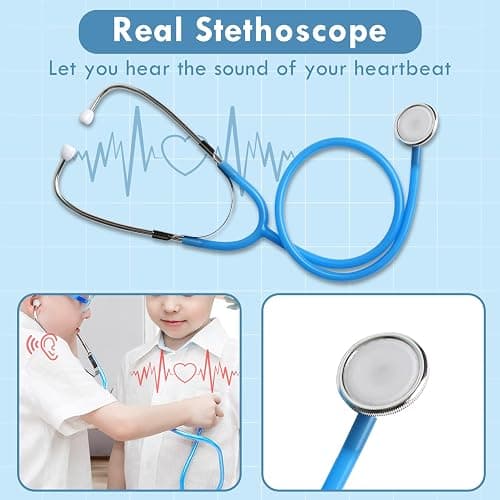 Lehoo Castle Kids Doctors Set, Pretend Doctor Kit Toys Medical Playset, Wooden Play Toys, Educational Toys for 3 Year Old Boys thumbnail 3