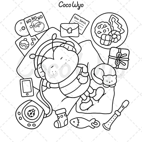 Comfy Days: Coloring Book for Adults and Teens Featuring Super Cute Animal Characters in Cozy Hygge Moments for Relaxation (Cozy Spaces Coloring) thumbnail 9