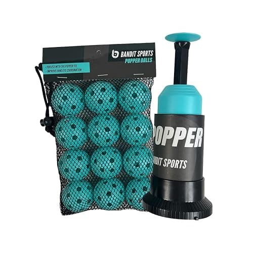 Bandit Sports Mini Tee Popper and Mini Popper Ball Pack Bundle, 12 Pack of Balls - Image 1
