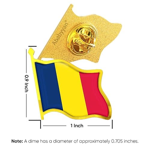 Chad Flag Lapel Pin - Enamel Metal National Badge | World Travel Souvenir Gifts for Men & Women | Country Flag Patriotic Brooch Bulk Pack of Pins for Hat, Tie, Clothes, Backpack (1pc) thumbnail 2