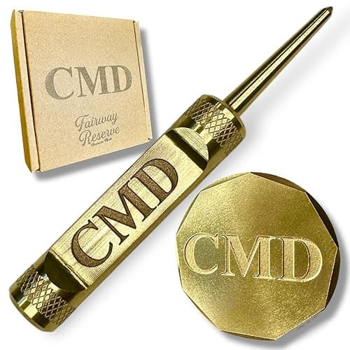 Personalized Golf Ball Marker & Golf Divot Tool - Solid Brass, 100% USA-Made Custom Golf Accessories for Men and Perfect Gifts for Golfers (No Bottle Opener) - No Bottle Opener