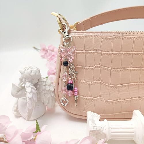 cioatu Y2K Aesthetic Keychains for Women Cute Flowers Star Cake Jellyfish Keychins Charms Kawaii Bag Purse Decor thumbnail 7