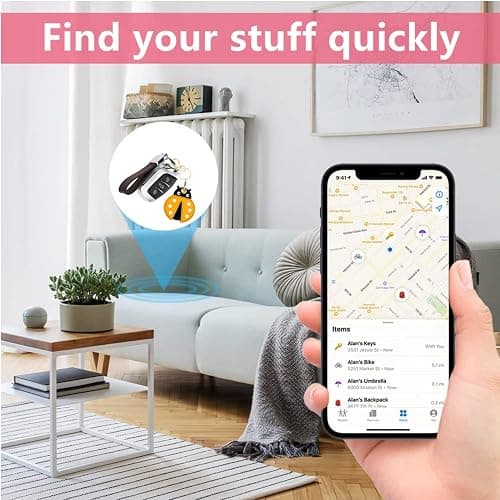 Leather Keychain Holder Case Compatible with AirTag,Cute air tag Cover with Keychain Ring,GPS Tracker Case for Keys thumbnail 5