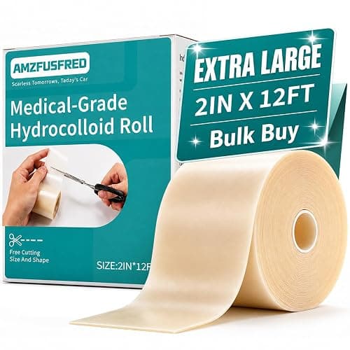 Hydrocolloid Roll for Wound Care Skin-Friendly Self Adhesive 2in x 12ft | Cut-to-Size Waterproof Hydrocolloid Bandages with Flexible Fit for Minor Wounds, Blisters, Pimples, and Friction - Image 1