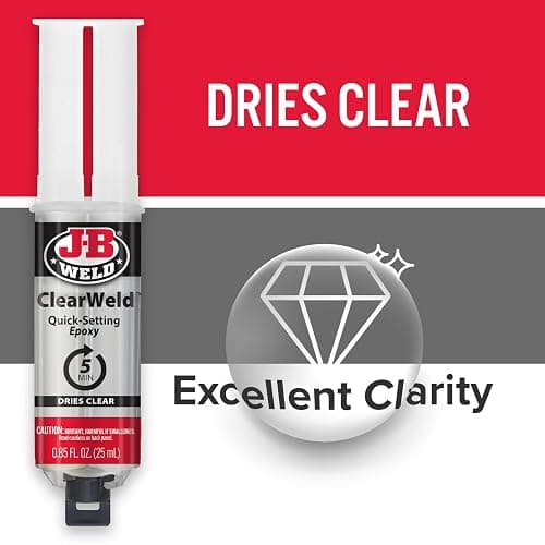 J-B Weld 50112 ClearWeld 5 Minute Set Epoxy Syringe - Clear - 25 ml, 25ml thumbnail 3
