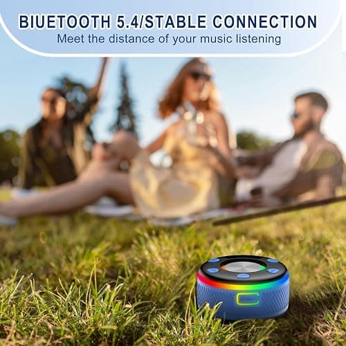 Bluetooth Speaker, Shower Speaker, IP7 Waterproof Portable Speakers Bluetooth 5.4 with HD Sound, RGB Light/LED Display/Hands-Free Call/Suction Cup Perfect for Bathroom Sing-Along Stocking Stuffers thumbnail 5
