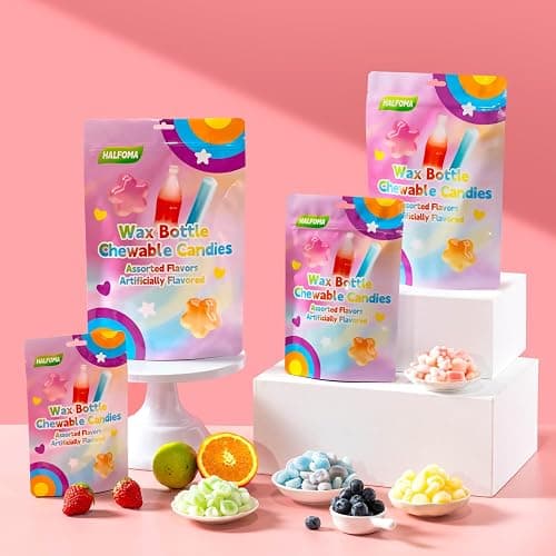 Wax Bottle Chewing Candy, Mixed with Various Fruit Flavors,32 Candies,60g thumbnail 3