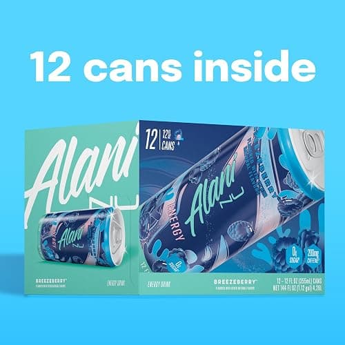 Alani Nu BREEZEBERRY, Sugar Free, Low Calorie Energy Drinks, 200mg Caffeine, Biotin, B Vitamins, Zero Sugar, 10 Calories, 12 Fl Oz Cans, 12 Pack thumbnail 7