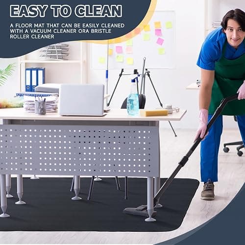 Nuanchu 2 Pcs Large Hard Floor Chair Mat and Anti Fatigue Mat Set Desk Rug for Rolling Chair on Hardwood Non Slip Anti Fatigue Rug for Standing Work Office Kitchen (47 x 35 Inches,29 x 17 Inches) thumbnail 7