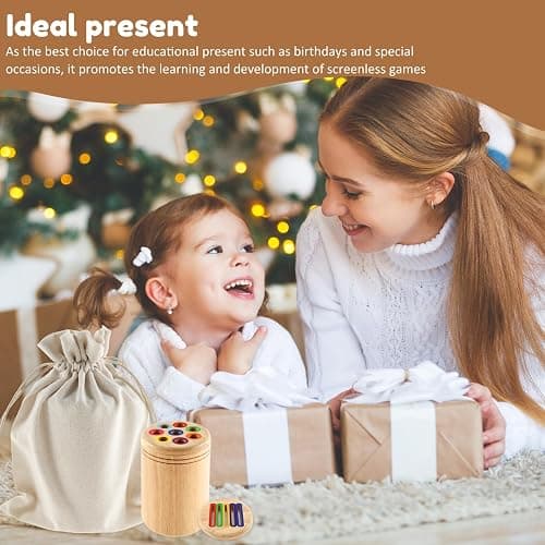 Children's Montessori Toys for 1-3 Year Old, Color Sorting Toys for Toddlers, Wood Color Shape Sorting Toy, Fine Motor Developmental Infants Sensory Matching Games Educational Toy Gift for Kids thumbnail 2