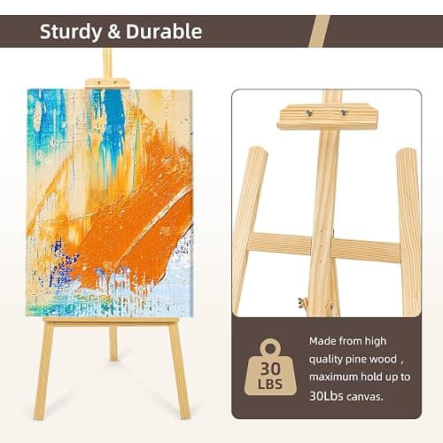 Stuelloaf Adjustable Wooden Painting Easel, Art Easel Stand Hold up to 43'', Painting Canvas for Wedding Sign and Poster, Drawing for Adults, Begginners and Students thumbnail 6