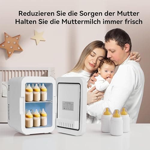 YU YUSING 4L Mini Kosmetik Kühlschrank mit LED Spiegel, Mini Kühlschrank mit LED Licht Kosmetikspiegel, 12V/220V Klein Skincare Fridge Kühl/Heizfunktion für Autos Büro Schlafzimmer Schlafsäle thumbnail 9