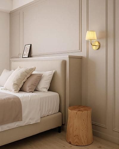 PUSU LED Cordless Gold H9.6 inch Small Wall Sconces Set of 2, Rechargeable 5200mAh Battery Operated Fabric Wall Lamp with Remote, Lighting for Living Room, Bedroom, Hallway, Bathroom, Stairs, Kitchen thumbnail 7