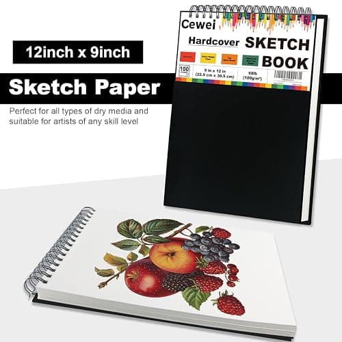 9" x 12" Sketch Book, Top Spiral Sketchbook, 100 Sheets Sketch Pad, (68 lb/100 GSM) Drawing Paper Pad, Drawing Pad for Kids, Artist Sketchbook for Drawing, Illustration & Art Supplies. thumbnail 7