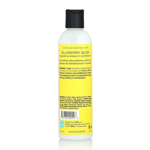 Curls Blueberry Bliss Reparative Leave In Conditioner - 8 oz, Helps Repair Damage and Prevent Breakage, Conditioner for Curly Hair, Wavy, and Coily Hair Types thumbnail 2