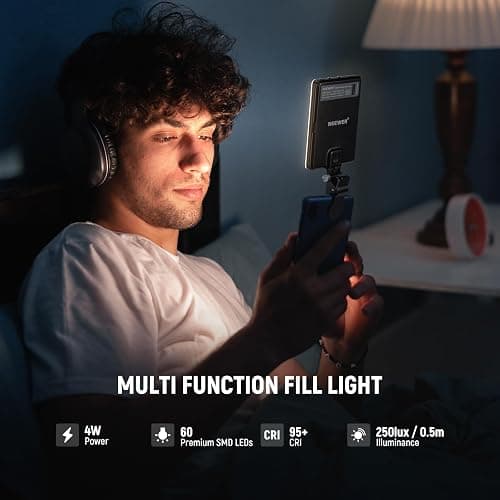 NEEWER BASICS Clip on LED Selfie Light Compatible with iPhone, 2000mAh Rechargeable, Phone Clamp Holder & Cleaning Cloth, Webcam Laptop Zoom Video Conference Recording Makeup Fill Lighting, NL-60AI thumbnail 5