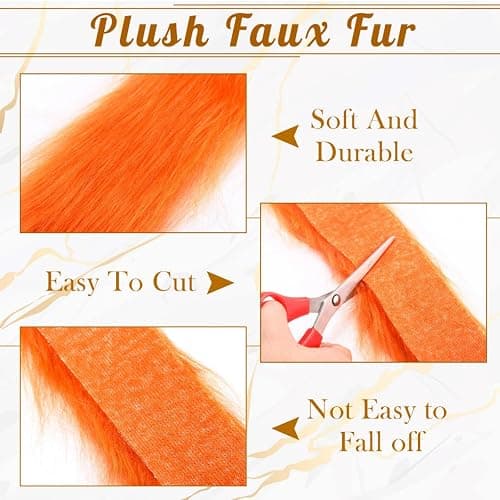 XunYee 10 Pcs Faux Fur Fabric for Crafts Fuzzy Fabric Trim Fluffy Pre Cut Ribbons for Halloween Costumes Therian Mask Christmas Gnomes Beards Sewing Decoration(Light Colors,2"x40") thumbnail 4