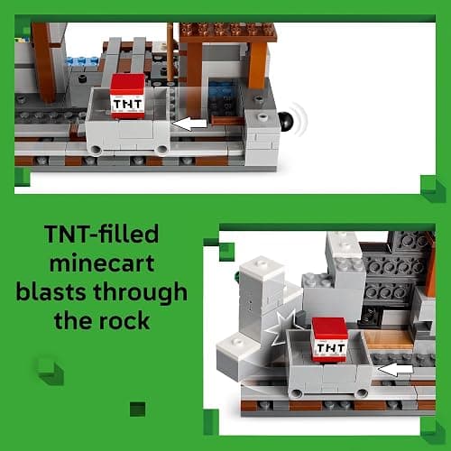 LEGO Minecraft The Pickaxe Mine Kids Toy - Building Set for Boys and Girls - Minecraft Toy for Gaming Fans 8+ - Includes Alex, Miner, and Stray Spider Jockey Minifigure - Birthday Gift Idea - 21277 thumbnail 3