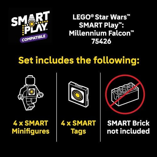 LEGO Star Wars SMART Play: Millennium Falcon Starship Building Toy for Kids - Compatible Set with 4 SMART Tags and 4 Minifigures - Gift for Boys, Girls and Fans Ages 9+ - 75426 thumbnail 3