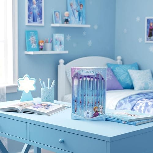 Disney Frozen 8-Piece Makeup Brushes Set for eyeshadow, highlighter, blush, Soft Hairs, Makeup Kit for Girls, by Townley Girl thumbnail 4
