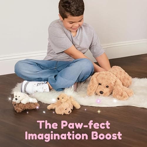 PixieCrush Adopt Me Dog Stuffed Animals for Girls Ages 3 and Up - Plush Labradoodle Dog Pillow with 4 Surprise Puppies Inside - Soft Puppy Toys for Kids - Cute Dogs Plush Set for Imaginative Play thumbnail 4
