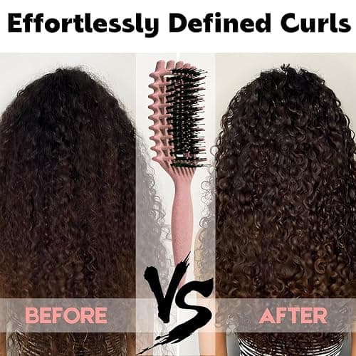 Curly Hair Brush Candybrush Curl Defining Brush for Detangling Shaping and Defining Curls for Women, Men, Wet & Dry Hair (Matte Pink) thumbnail 5