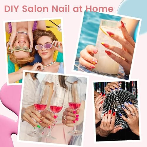 Quaferen Almond Nail Tips Short: 240pcs Pre-shape Acrylic Fake Nails Tips Almond Shape - 12 Sizes Soft Gel Full Cover Clear Gelly Press on False Tip for Nail Extension Salon Home thumbnail 6