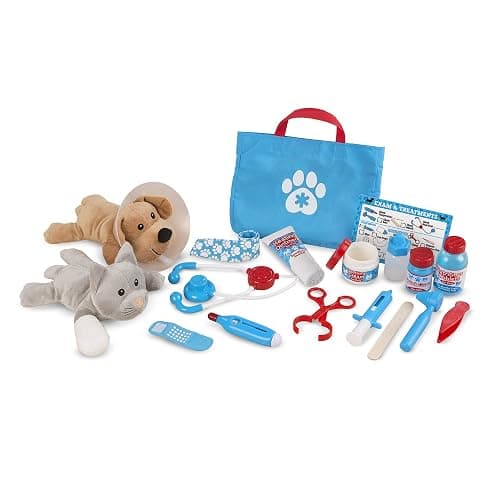 Melissa & Doug Examine and Treat Pet Vet Play Set (24 pcs) | Kids Veterinary Play Set, Veterinarian Kit For Kids, Pretend Play Doctor Set For Kids Ages 3+ thumbnail 3