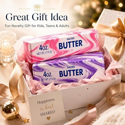 2 Pack Butter Squishy Toys, Slow Rising Squeeze Toys for Stress Relief | 2-Pack Pink & Purple Butter Squishies, Slow-Rising Squeeze Toys for Desk, Office, Study Breaks, Travel & Home thumbnail 6