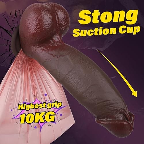 7 Inch Girth Huge Thick Black Dildo, Real Skin Dual Density Silicone Dildos with Strong Suction Cup for Hands-Free Play, G-spot Realistic Anal Dildo Anal Sex Toys for Men and Women thumbnail 3