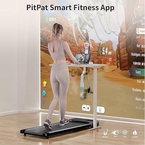 Superun Walking Pad Raceable 2.5HP APP Control Under Desk Treadmill 136KG Capacity Portable Walking Machine for Home with Training Courses and Multi-Runner Races thumbnail 4
