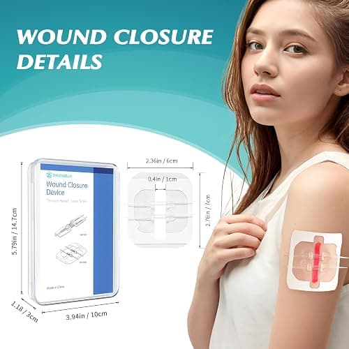 Zip Stitch Wound Closure Kit - 6 Pcs Butterfly Bandages, Surgical Quality, Quick Clot, Suture-Free Surgical Repairment, First Aid Wound Care - Easy Emergency Laceration Closure thumbnail 4