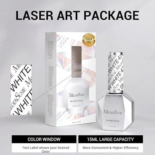 MelodySusie Thick Snow White Gel Nail Polish,15ML Soak Off UV LED White Gel Polish Christmas Gift for Women Nail Art Manicure Salon DIY Nail Design Decoration at Home-479 thumbnail 6