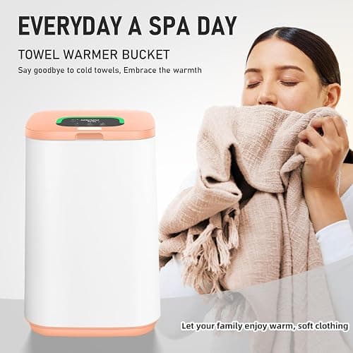 EYDMTE Towel Warmer for Bathroom, 23L Large Capacity, Creamy Orange | Towel Heater with LED Display, 3 Heating Modes, 20/40/60 Min, Auto Shut Off, Child Lock, Fits 2 Oversized Towels for Family thumbnail 7
