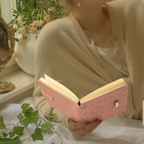 TIEFOSSI Diario con chiusura a cuore con chiave, diario in pelle PU glitterata viola B6 per scrivere, 144 fogli di carta a righe, regalo per ragazze e donne thumbnail 8