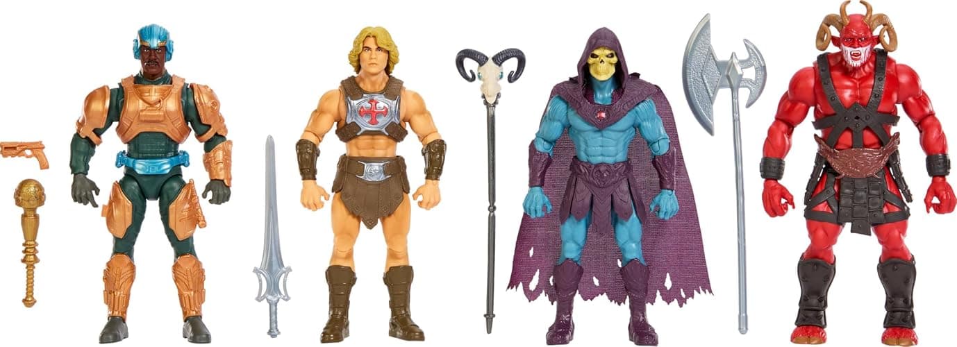 Masters of the Universe Action Figure Toy 4 Pack, 5.5 Inch 2026 Movie Accurate with 1 Exclusive, 14 Posable Joints (Amazon Exclusive) - Image 1