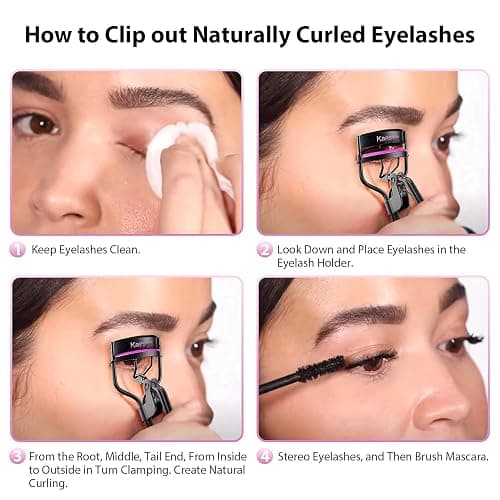 Kaasage Eyelash Curler with Pads, Lash Curler with 5 Extra Silicone Replacement Pads, Achieve Perfect Curls in 5 Seconds - Purple thumbnail 7