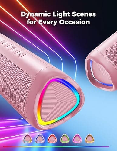 BolaButty Bluetooth Speaker with HD Sound, Portable Wireless, IPX5 Waterproof, Up to 20H Playtime, TWS Pairing, BT5.3, for Home/Party/Outdoor/Beach, Electronic Gadgets, Birthday Gift (Pink) thumbnail 3